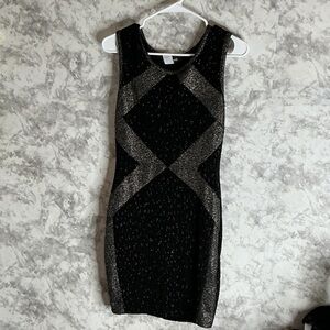 Cameo Black and Silver Mini Dress